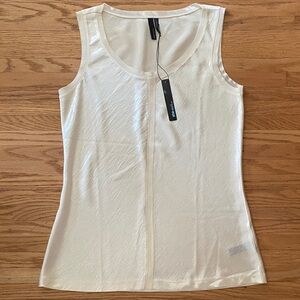 Chic Ivory Sleeveless Silky texture Tank Top